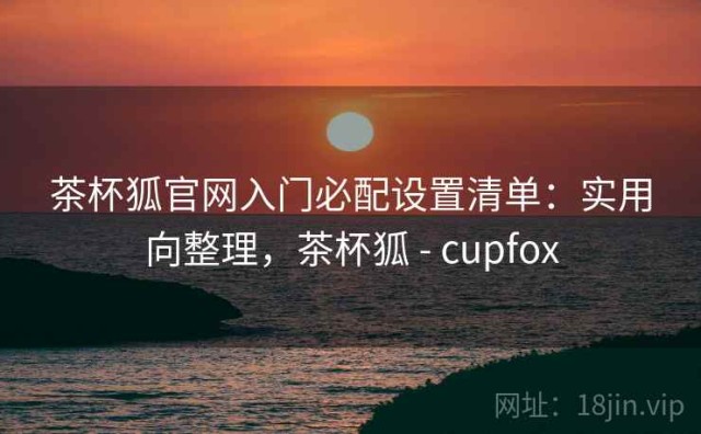 茶杯狐官网入门必配设置清单：实用向整理，茶杯狐 - cupfox