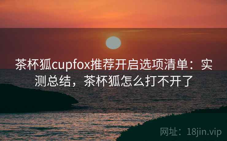 茶杯狐cupfox推荐开启选项清单:实测总结,茶杯狐怎么打不开了 茶杯狐cupfox推荐开启选项清单:实测总结,茶杯狐怎么打不开了